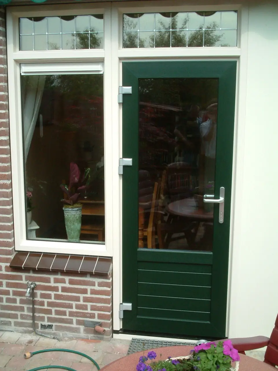 Kunststof Achterdeur met Glas-in-Lood Detail